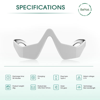 Under-Eye Red Light Therapy Massager with specifications